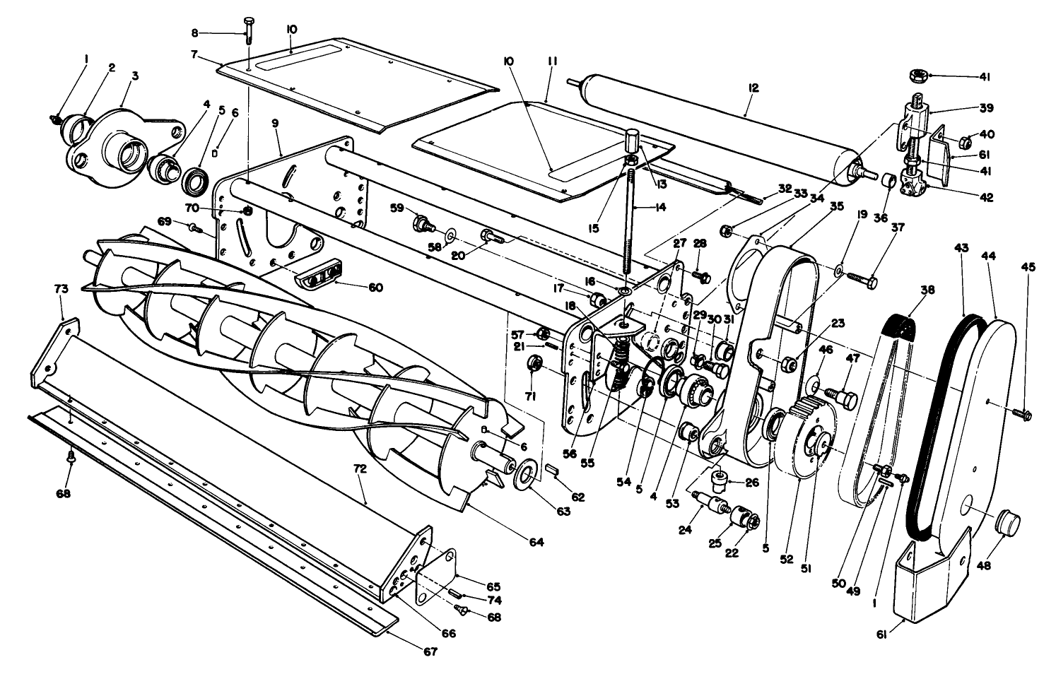 L.h. & Center Cutting Unit Assembly 5 Blade Model No. 03752, 7 Blade Model No. 03754, & 11 Blade Model No. 03741