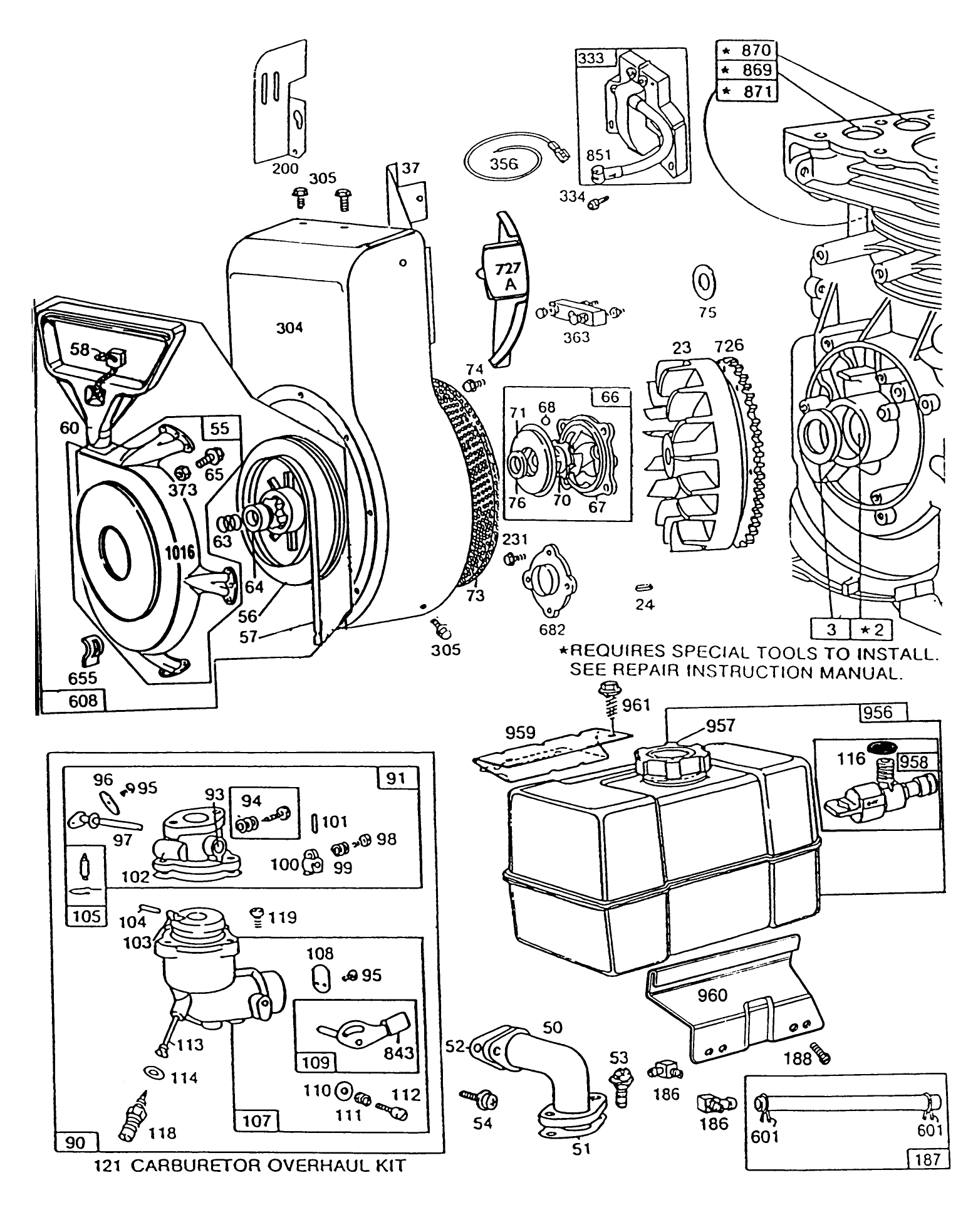 Engine Briggs & Stratton Model 190406 Type 3104-01 (continued)