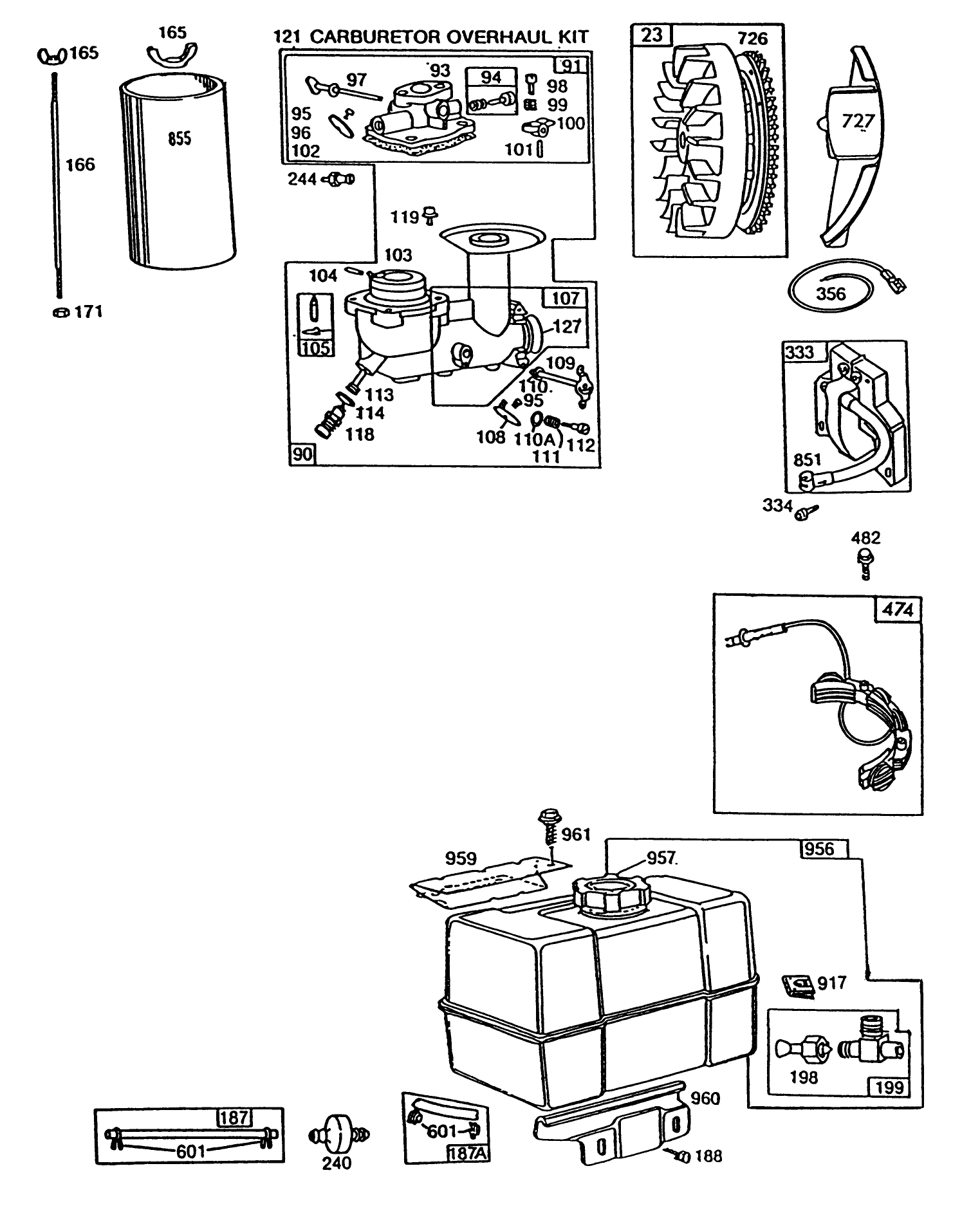 Engine Briggs & Stratton Model 252416 Type 0756-01 (model 38580)