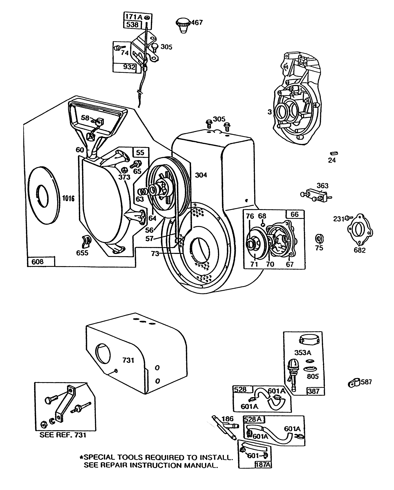 Engine Briggs & Stratton Model 252416 Type 0756-01 & 0757-01 (continued)