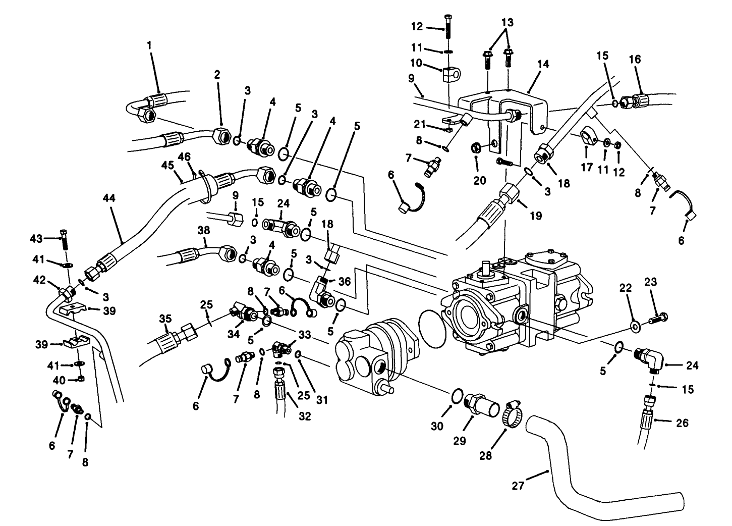 Hydraulic Pump Fittings Assembly