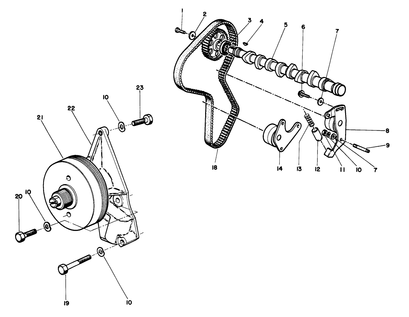 Camshaft & Fan Support Assembly