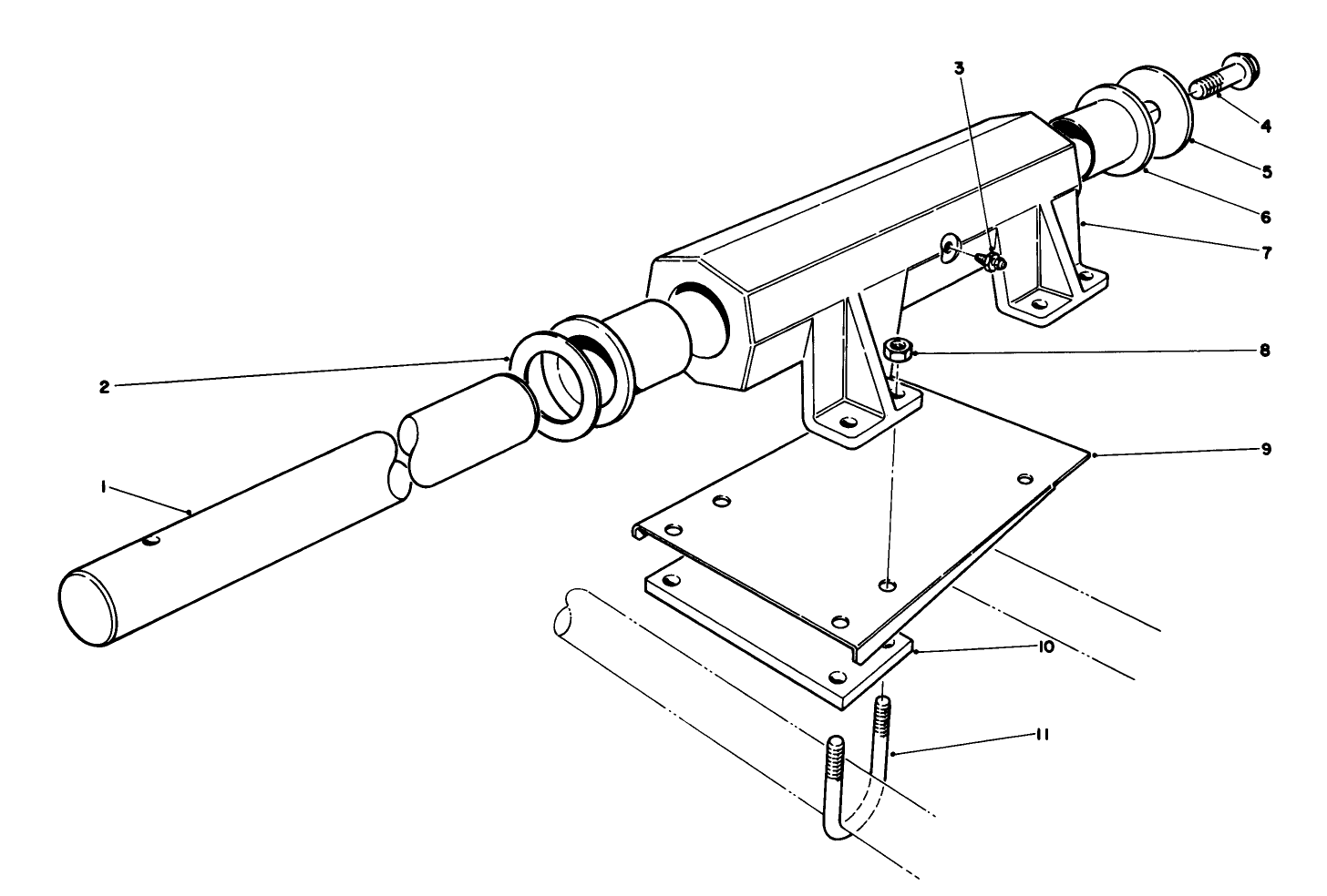 Fixed Head Kit Model No. 03642 (optional)(cutting Unit No. 1 (center))