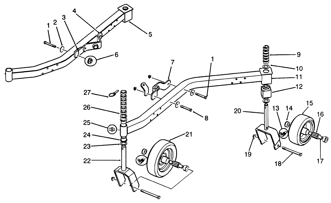 Castor Wheels & Arm Assembly
