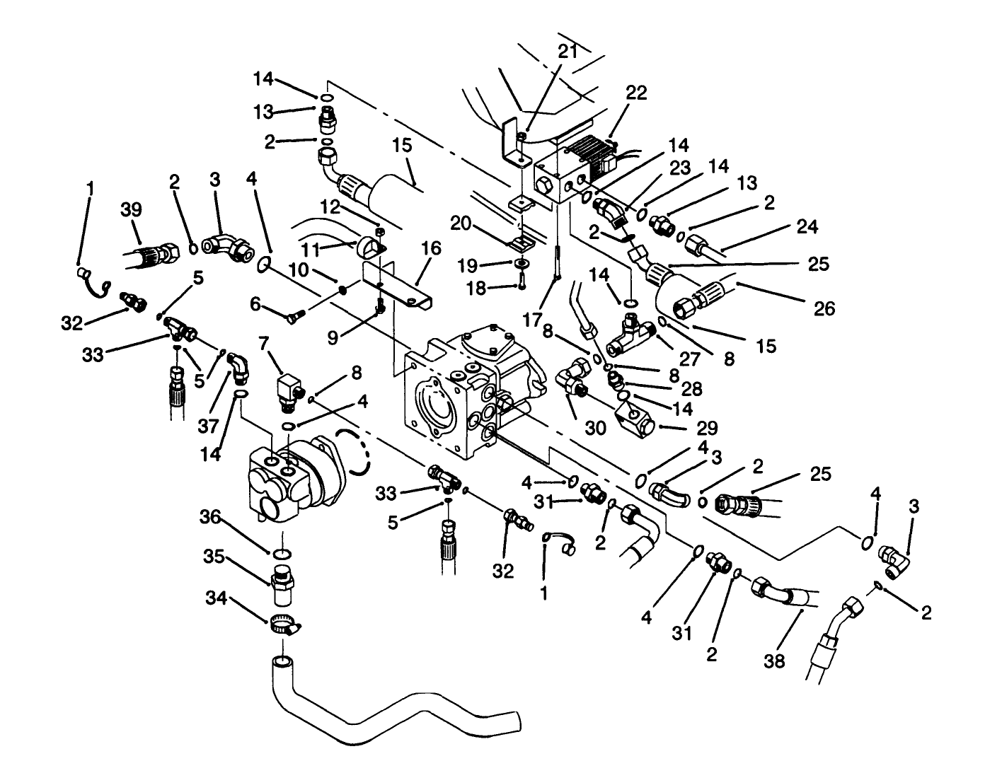 Hydraulic Pump Fittings Assembly