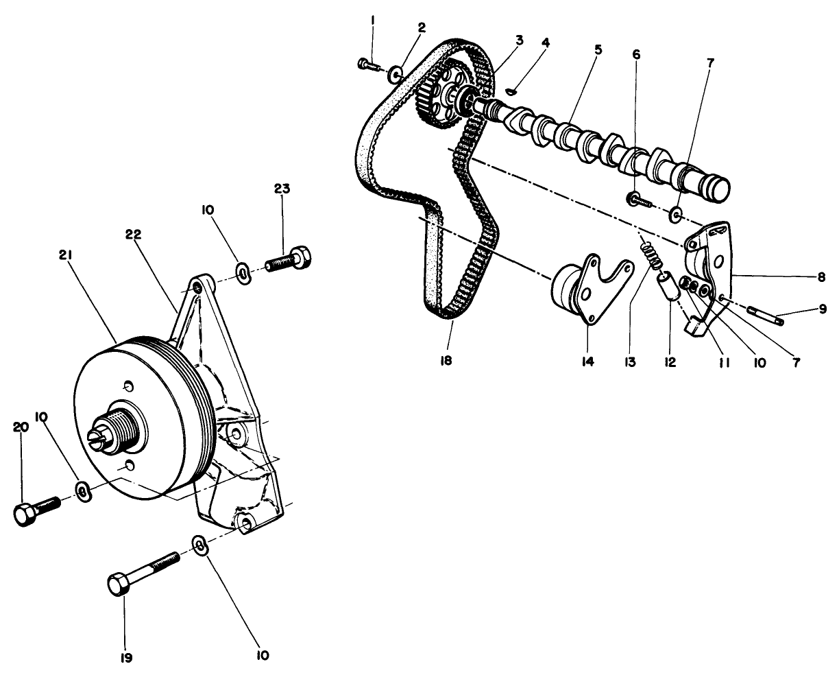 Camshaft & Fan Support Assembly