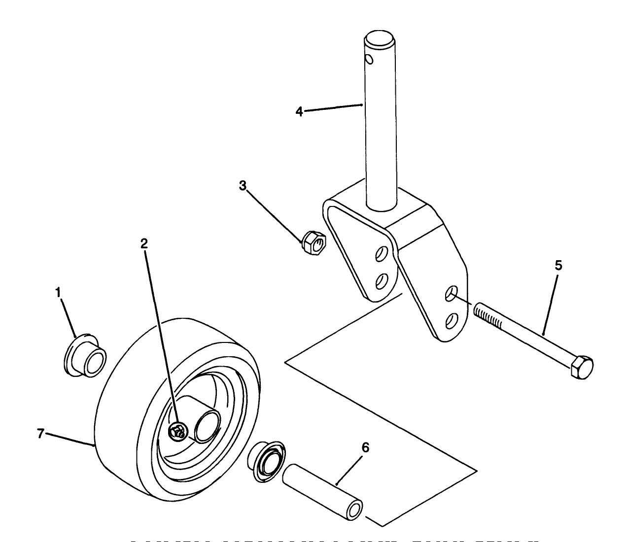Front Castor Fork Assembly