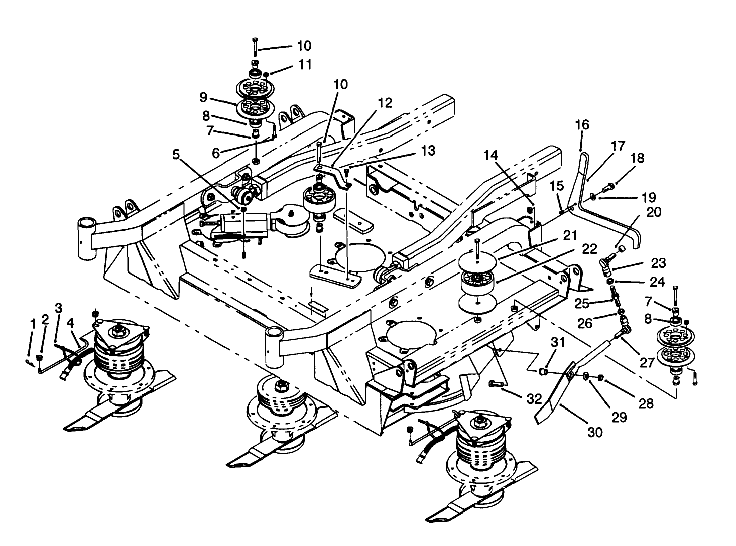 Center Deck Pulley Assemblies