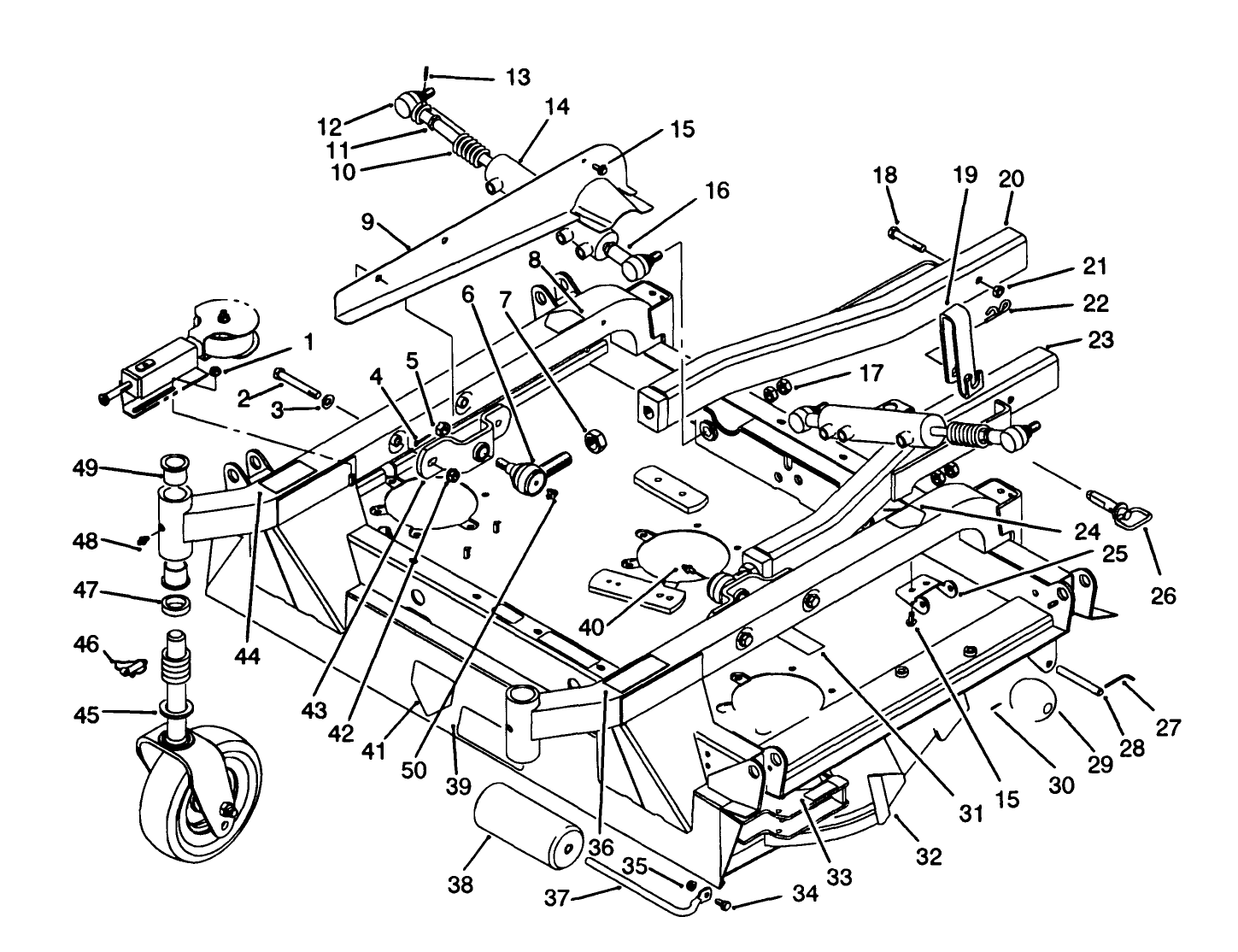Center Deck & Carrier Frame Assembly