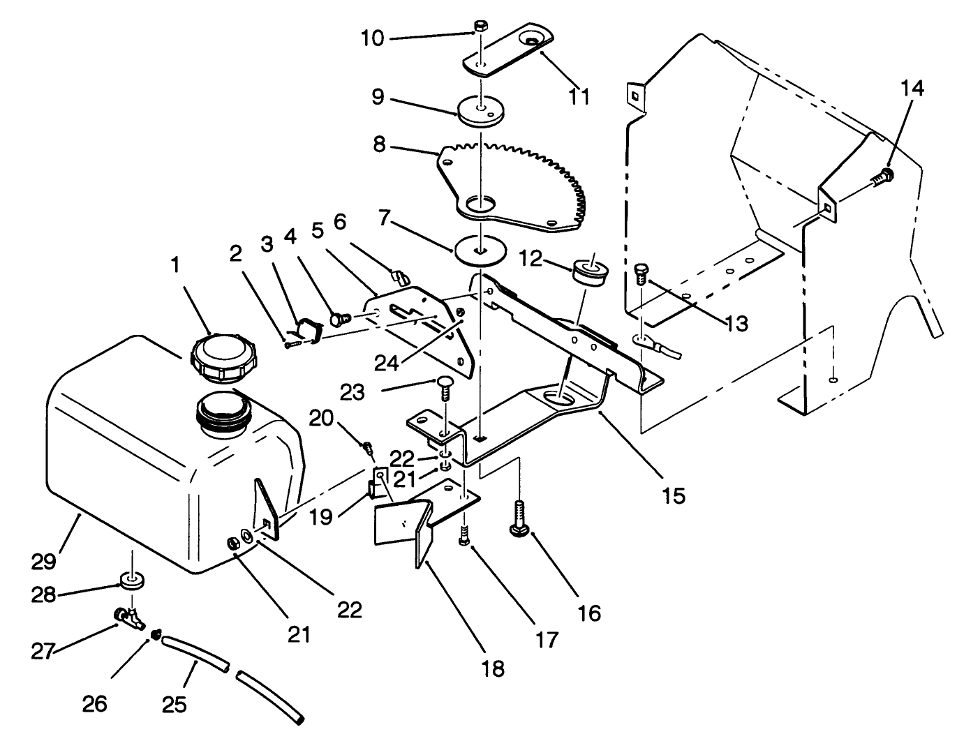 Fuel Tank And Steering Bracket Assembly
