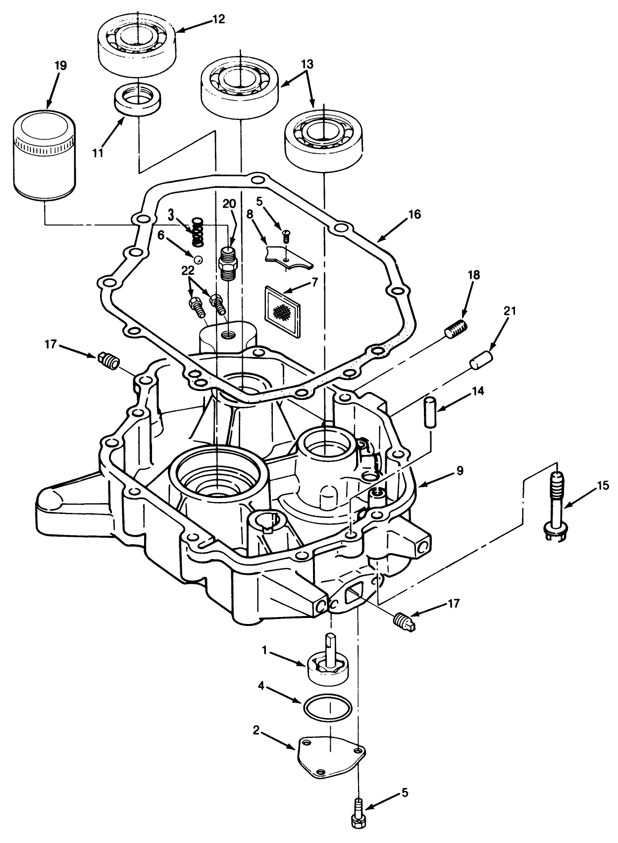 14hp Engine Oil Base & Pump Assembly