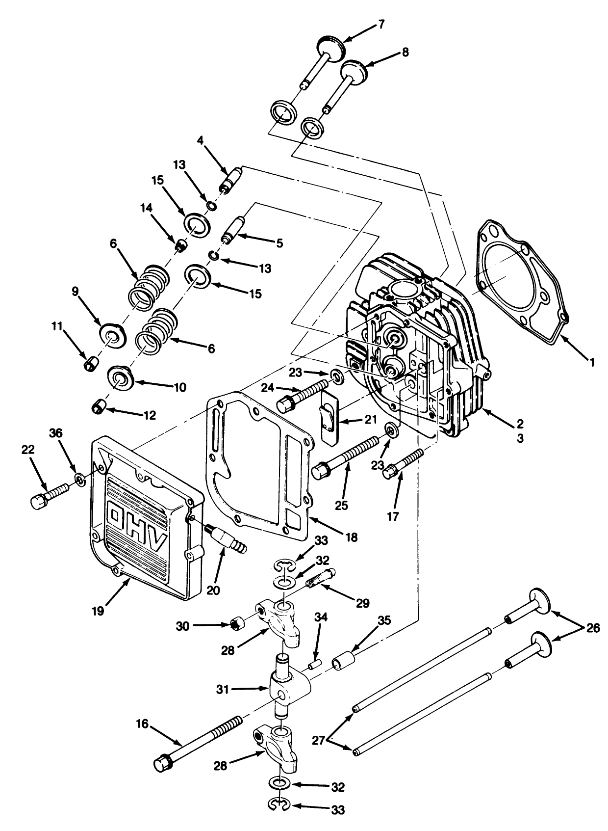 14hp Engine Cylinder Head & Valves Assembly