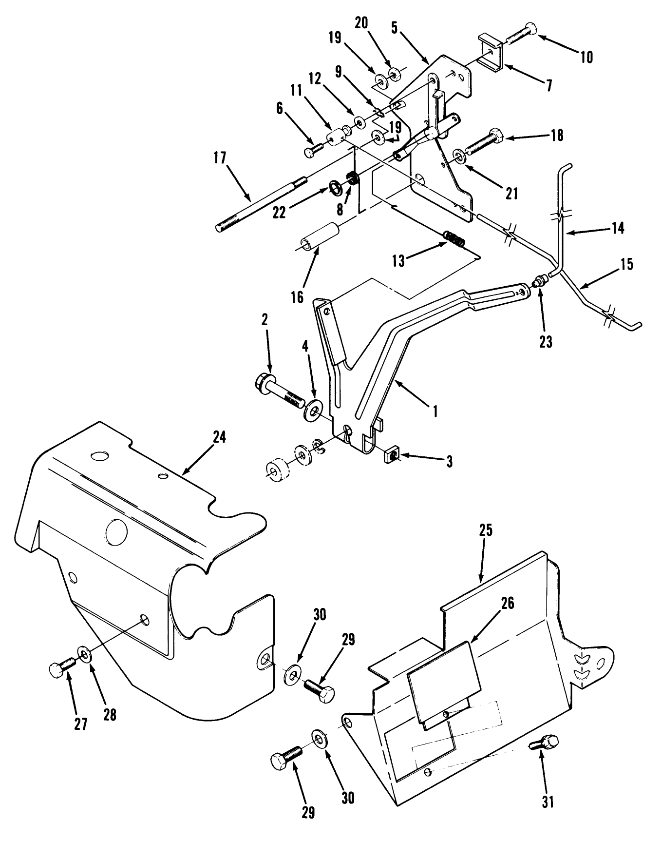 14hp Engine Governor Linkage & Cover Assembly