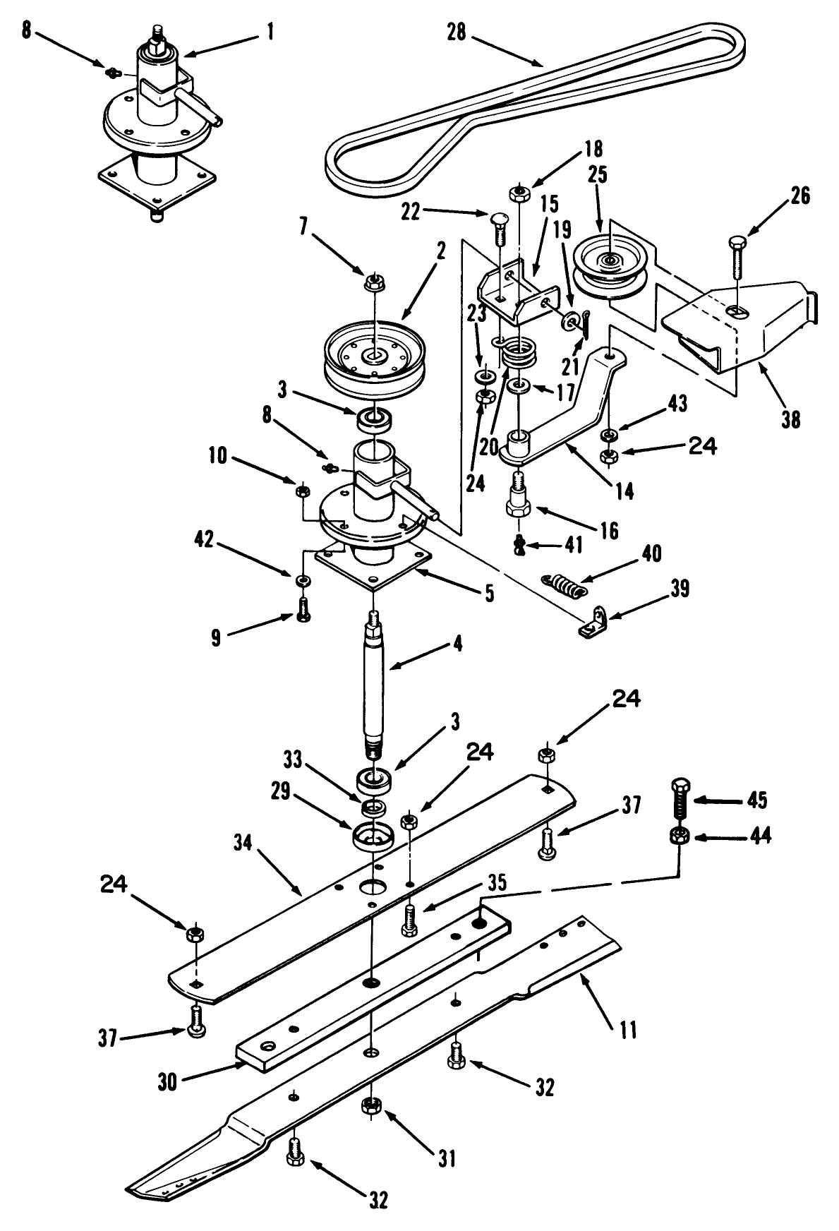 Spindle, Pulleys & Drive Belt Assemblies