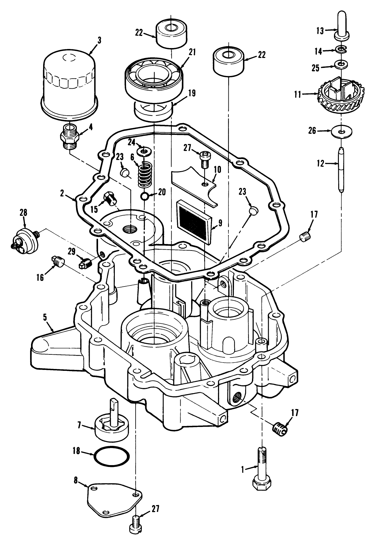 12hp Engine Oil Base & Pump Assembly