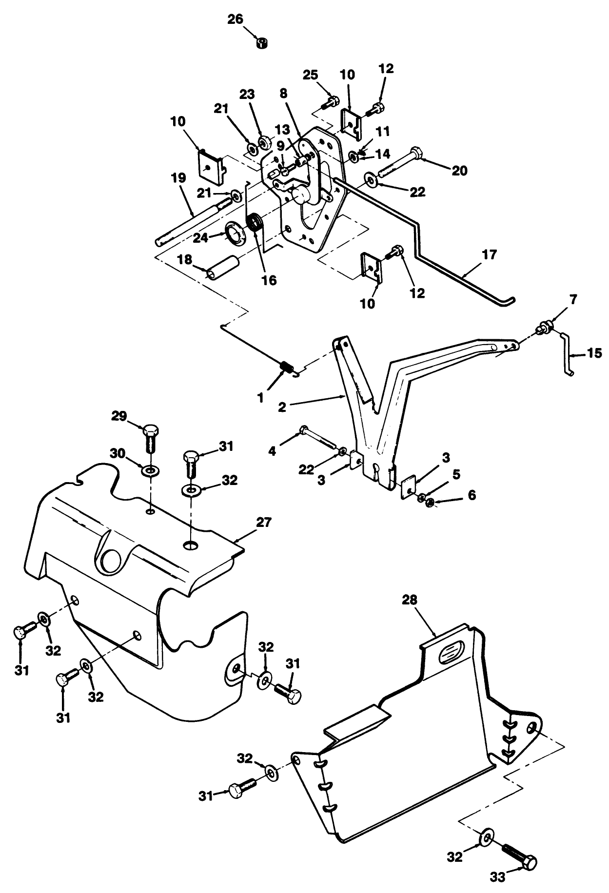 12hp Engine Governor Linkage & Cover Assembly