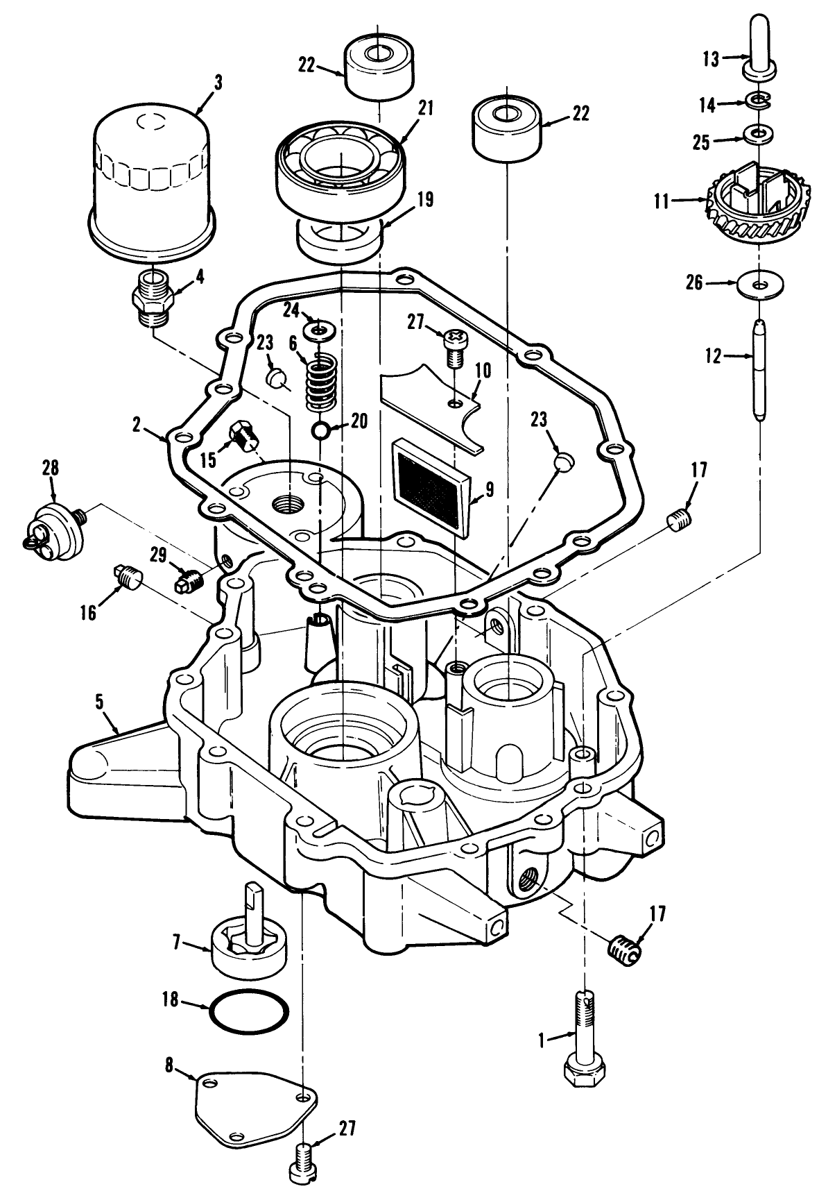 12.5hp Engine Oil Base & Pump Assembly
