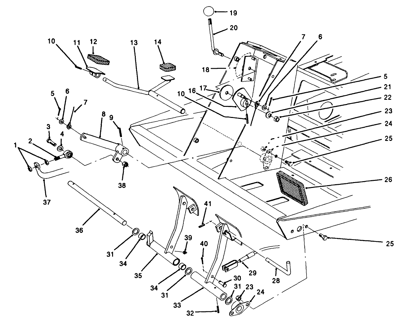 Traction & Brake Pedals Assembly