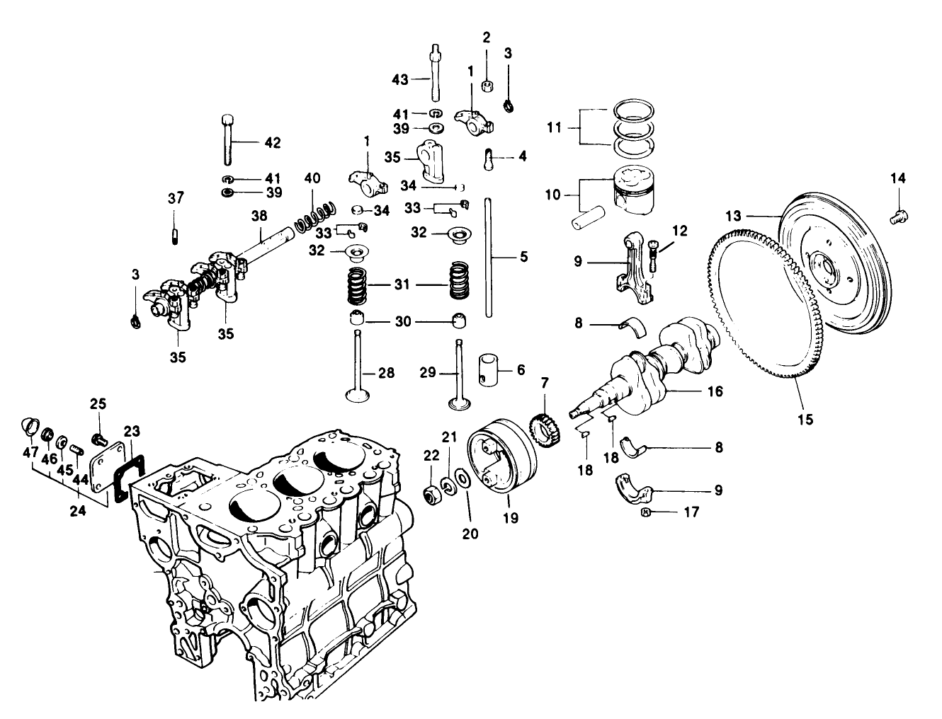 Valves And Crankshaft Assembly