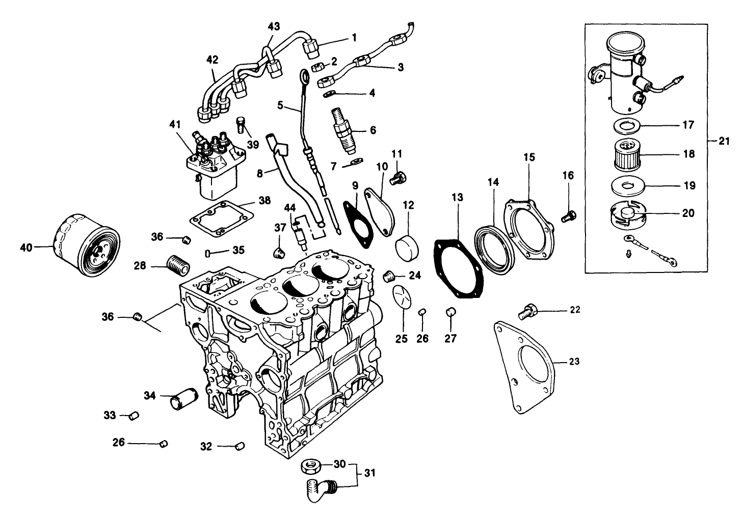 Fuel Supply & Engine Block Assembly