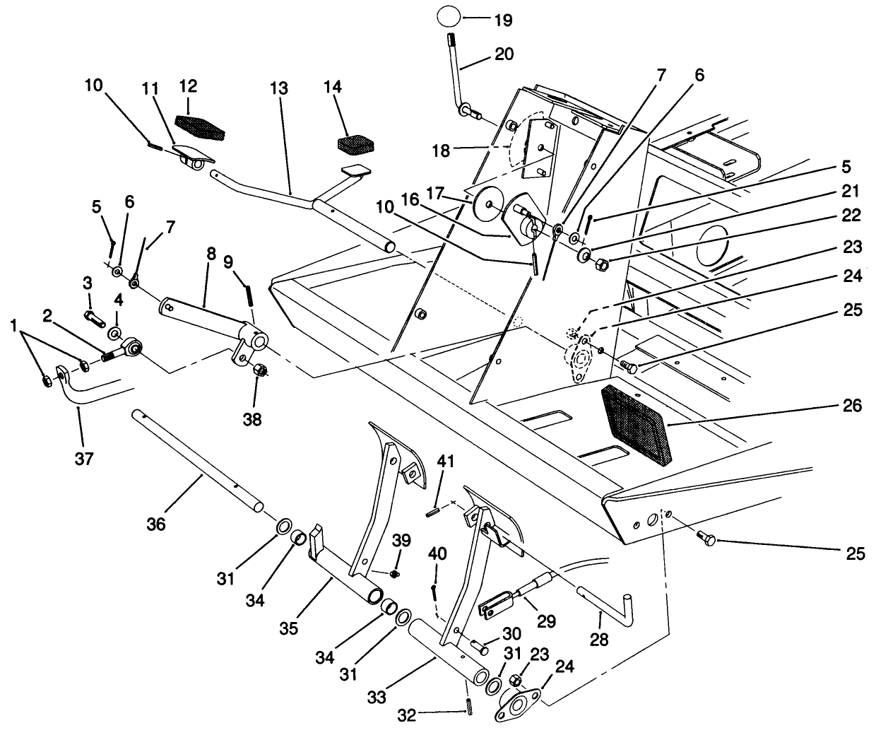 Traction & Brake Pedals Assembly