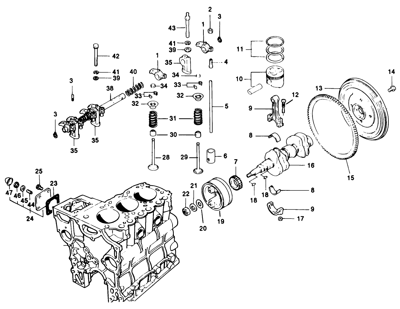 Valves And Crankshaft Assembly
