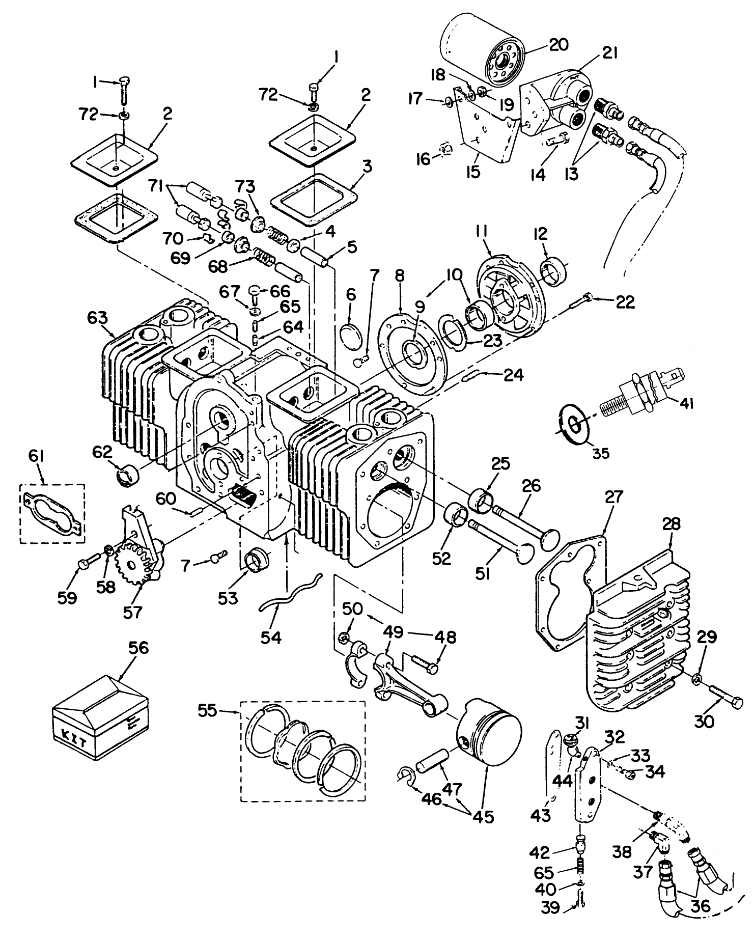 Cylinder Block Assy. Onan P220g Type I/10808d