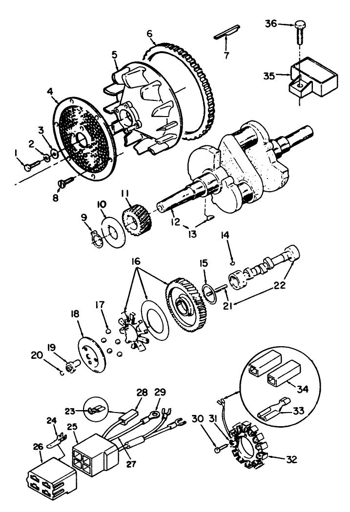 Blower & Crankshaft-Onan P220g Type I/10808d