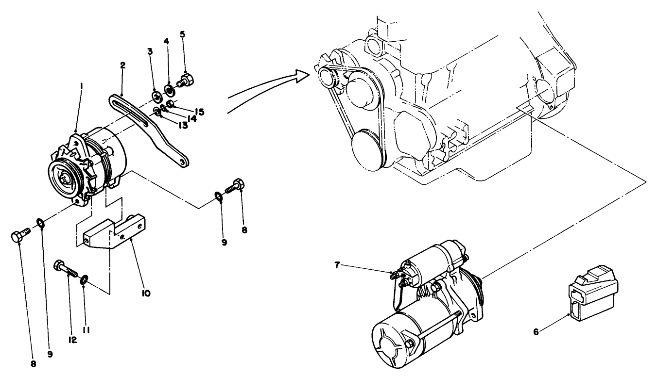 Starter & Alternator Installation Assembly