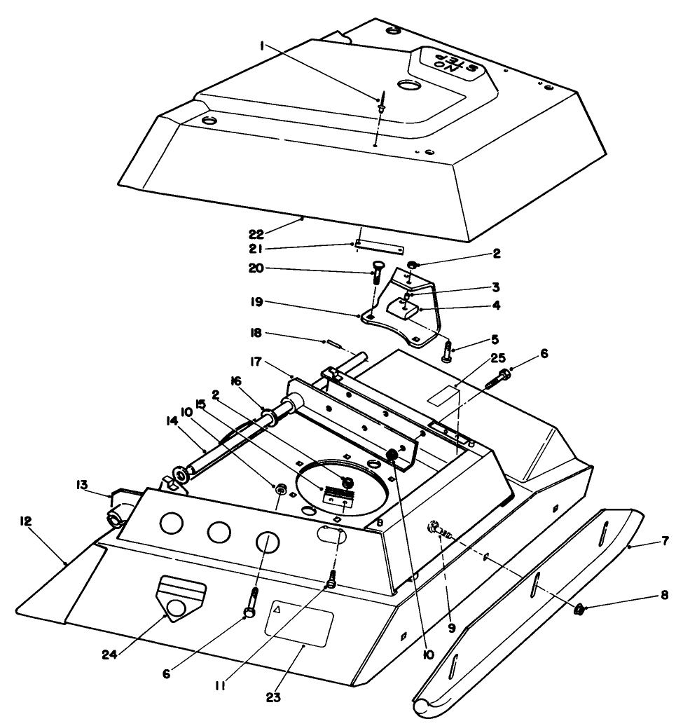 Center Deck Model No. 30592 Left Wing Assembly