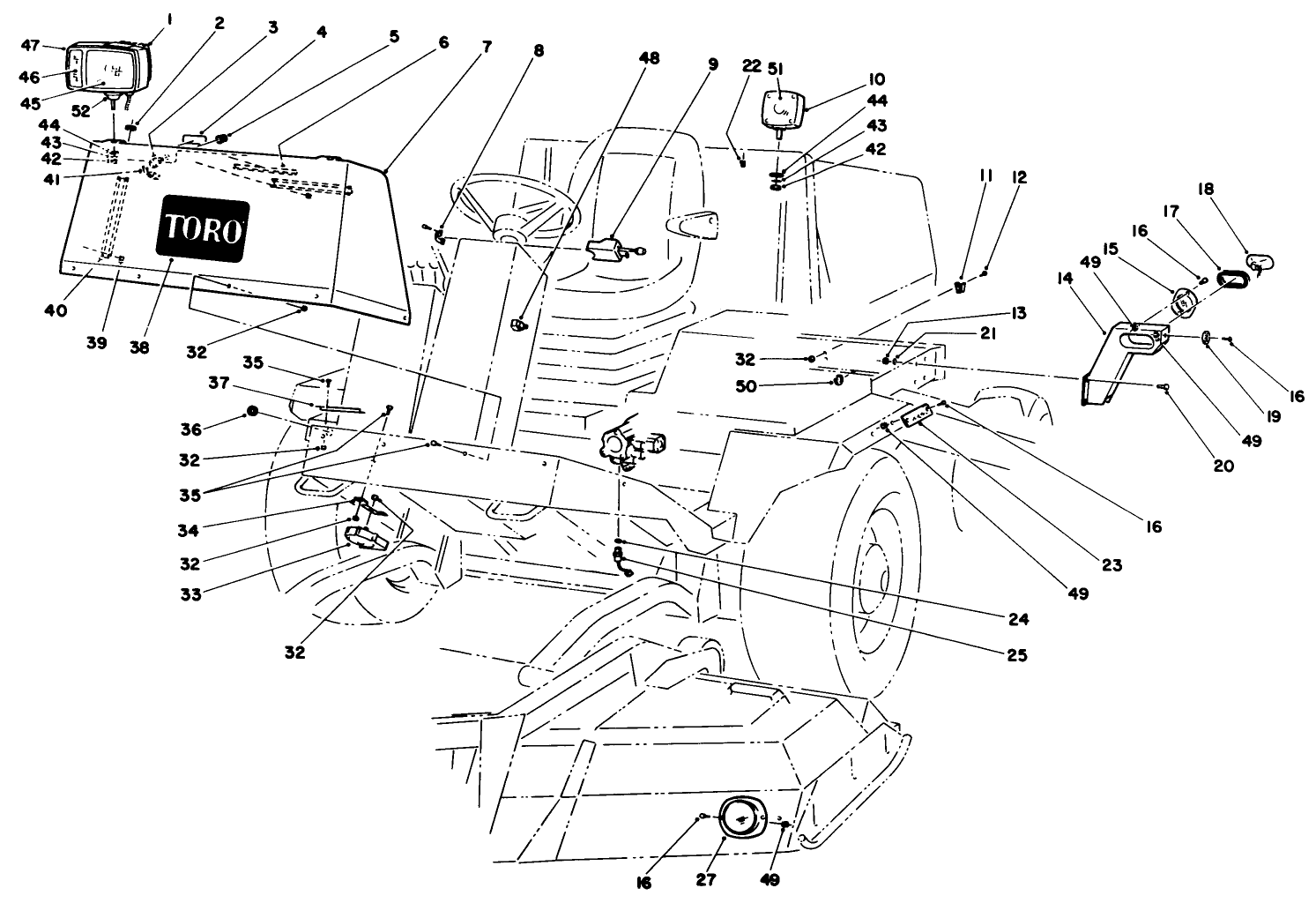 Road Light Kit Model No. 30594 (optional) Chassis Components