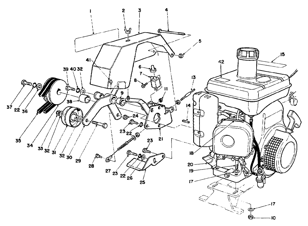 ENGINE AND BELLCRANK ASSEMBLY