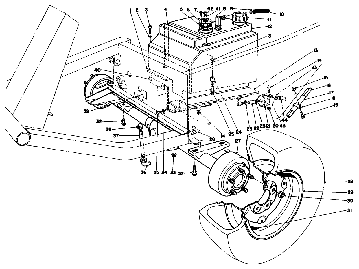Front Axle & Fuel Tank Assembly