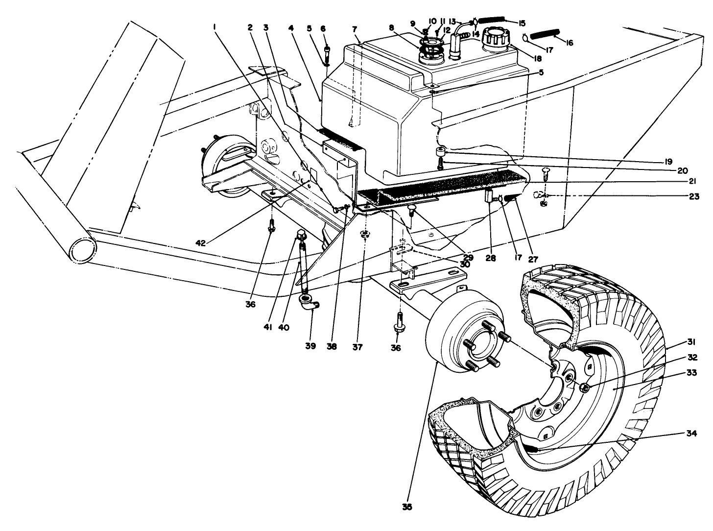 Front Axle & Fuel Tank Assembly