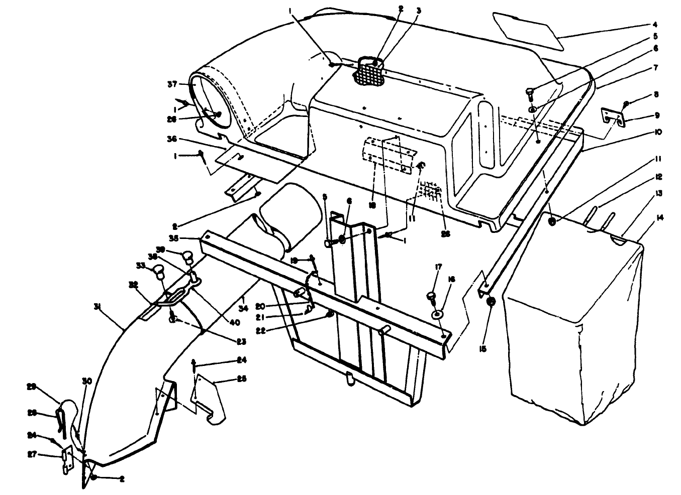 Twin Bagger Grass Catcher Model 59184 (opt.)