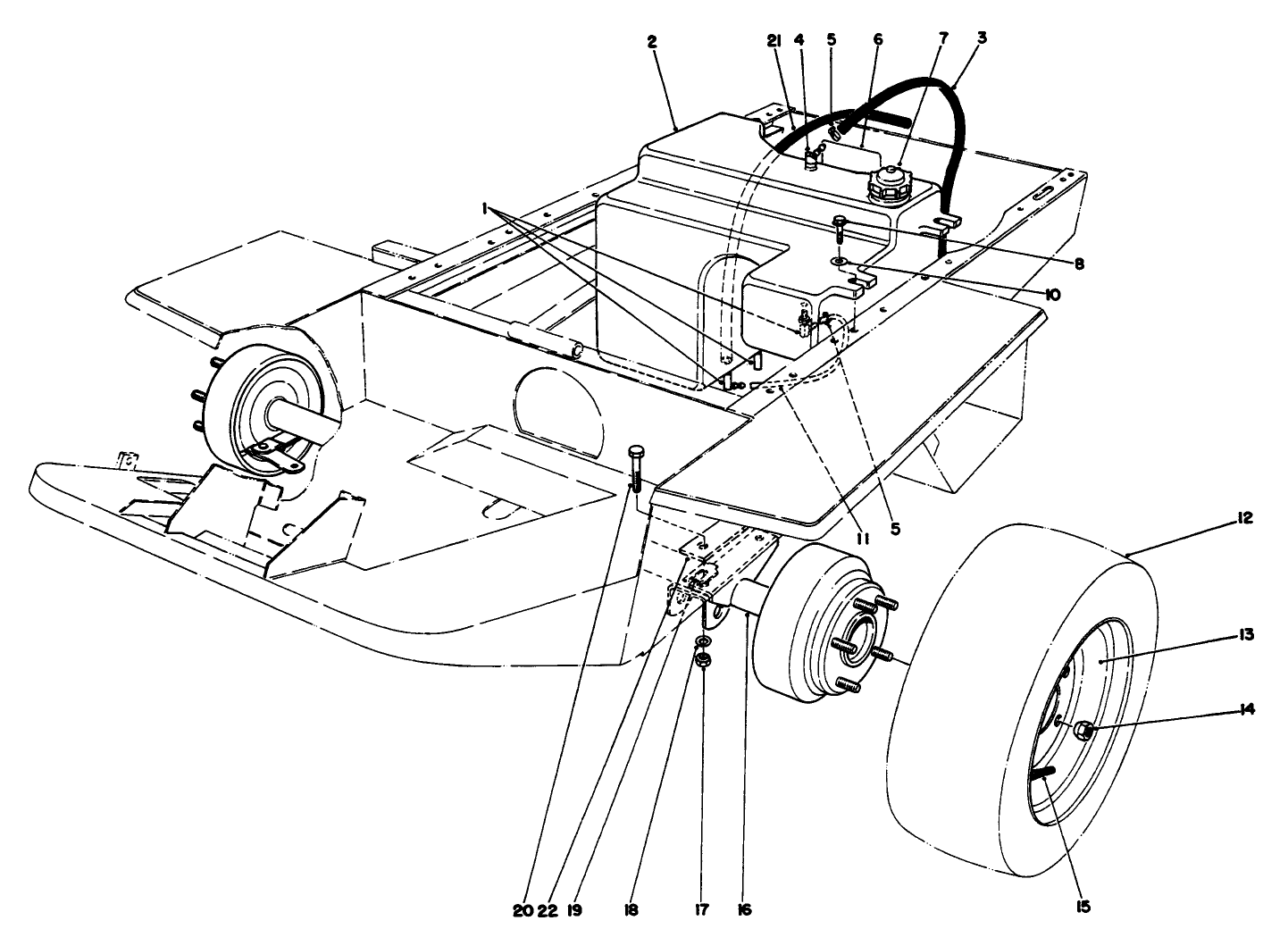 Fuel Tank & Axle Assembly