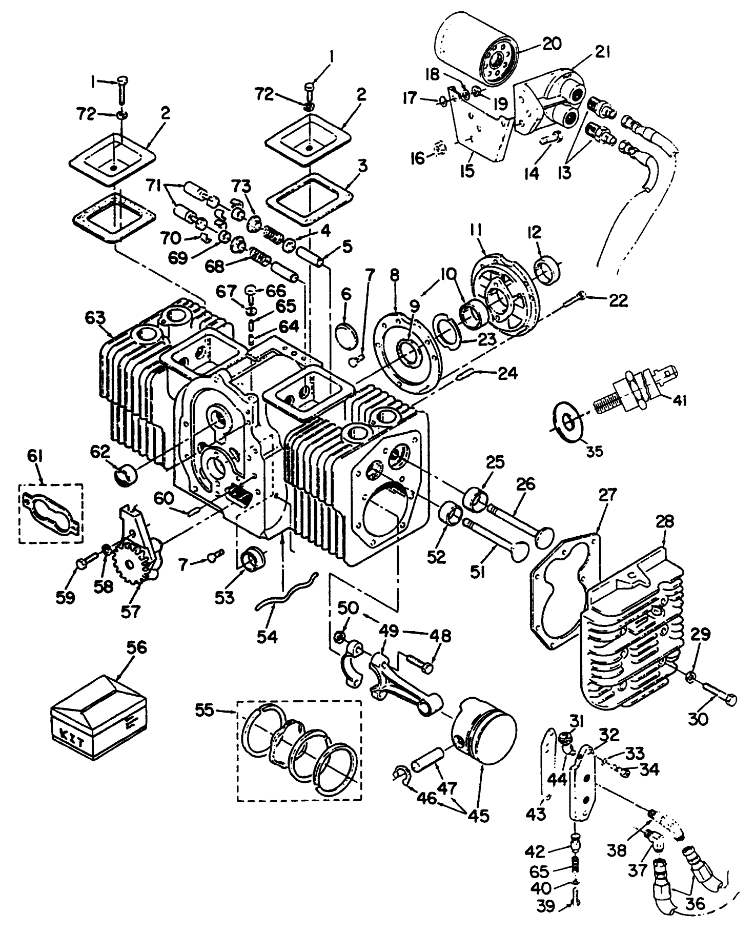 Cylinder Block Assy. Onan P220g Type I/10808d