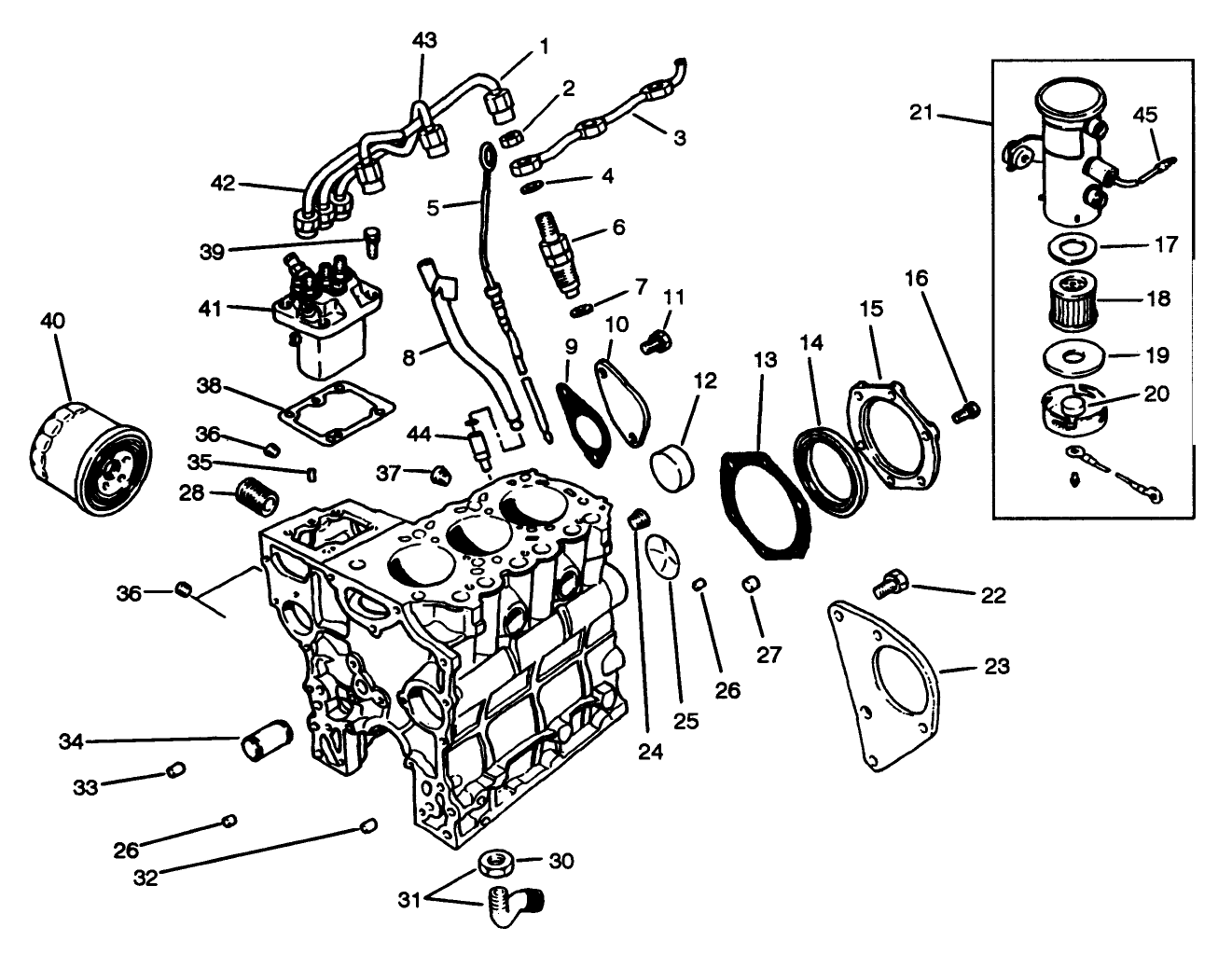 Fuel Supply & Engine Block Assembly