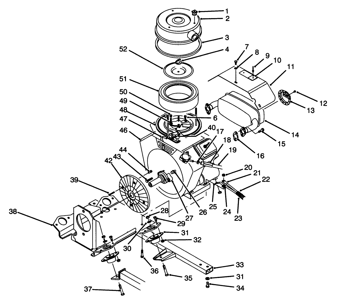 Engine & Muffler Assembly