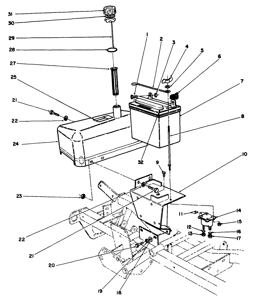 Hydraulic Tank & Battery Assembly