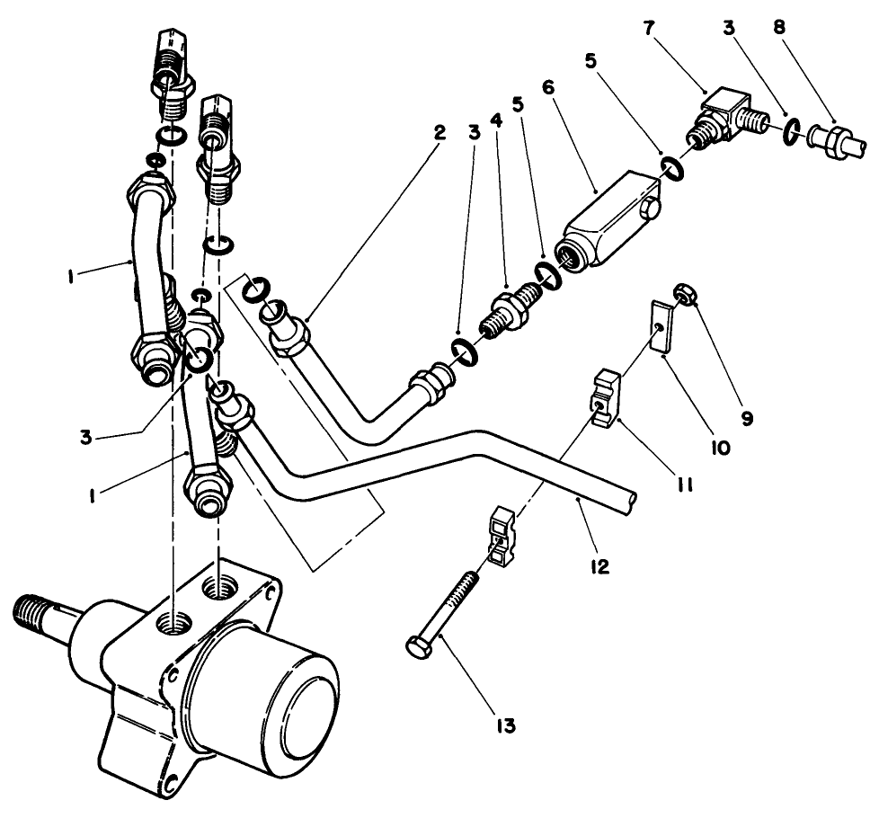 Right Front Wheel Plumbing Assembly