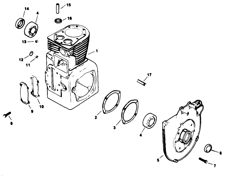 Crankcase-Engine Kohler Model No. M16qs Spec No. 711563