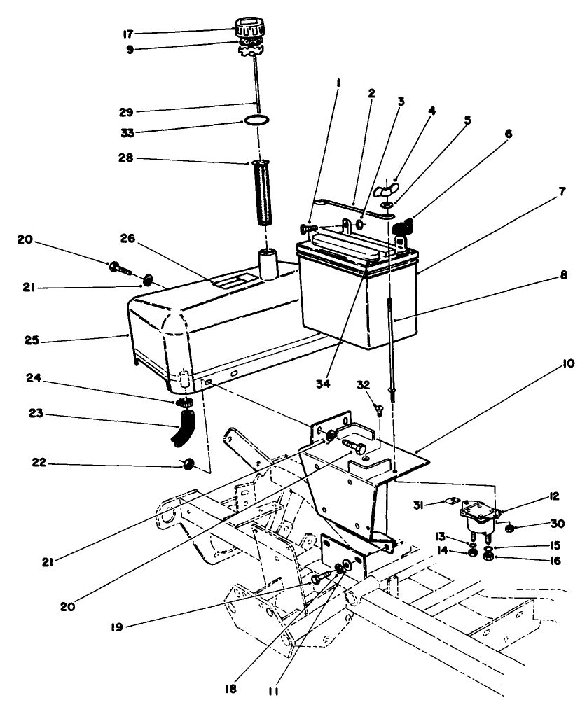 Hydraulic Tank & Battery Assembly
