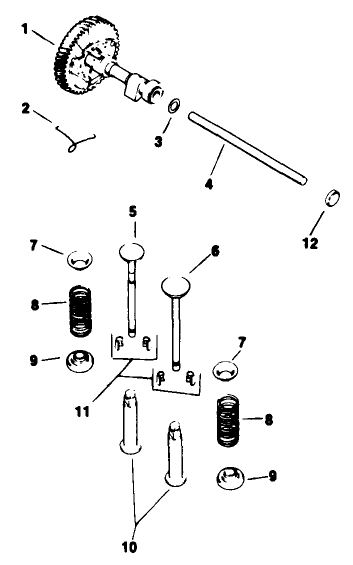 Camshaft & Valves-Engine Kohler Model No. M16qs Spec No. 711563