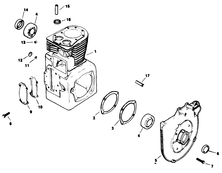 Crankcase-Engine Kohler Model No. M16qs Spec No. 711563