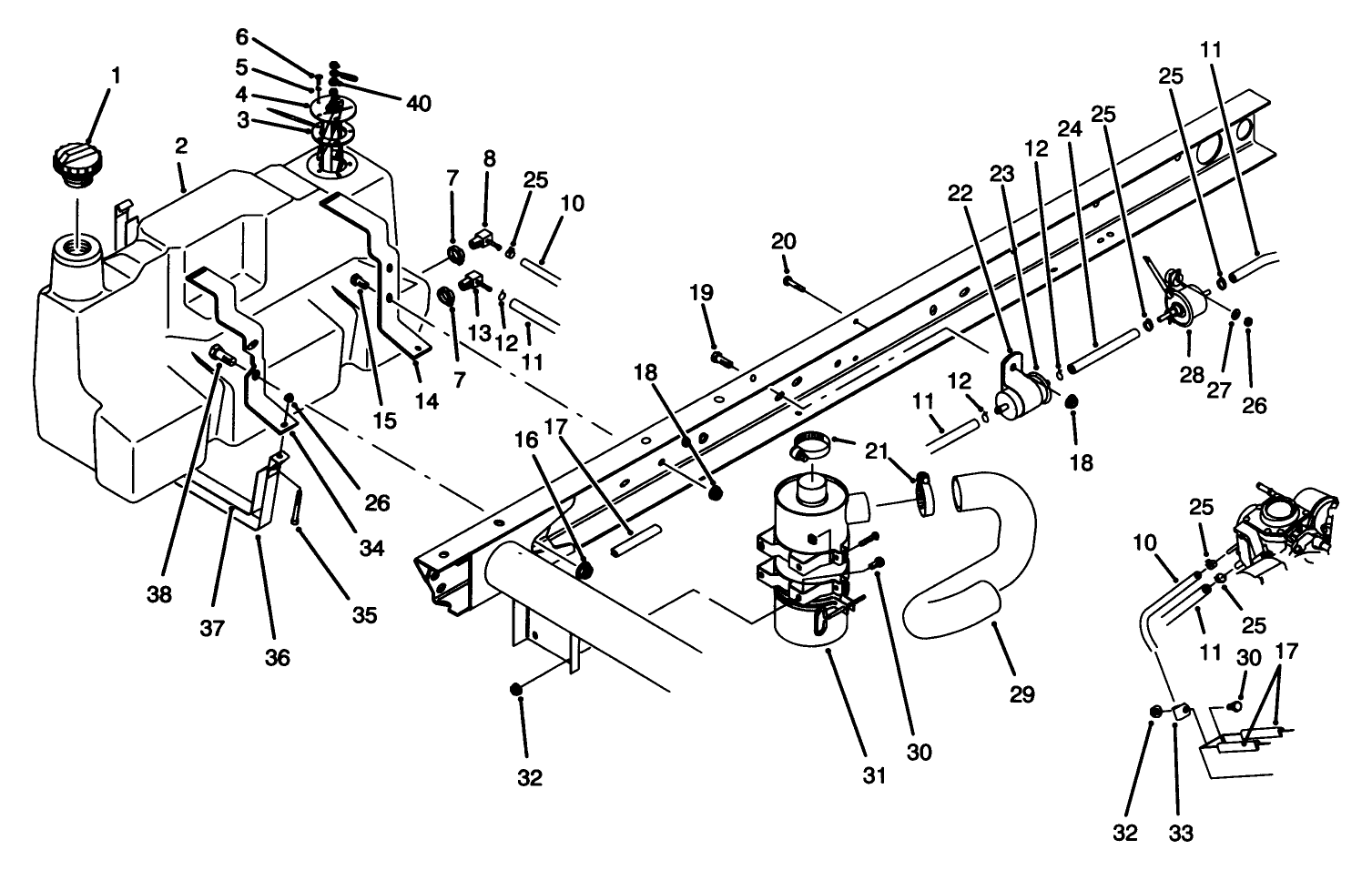 Fuel Tank & Air Cleaner Assembly