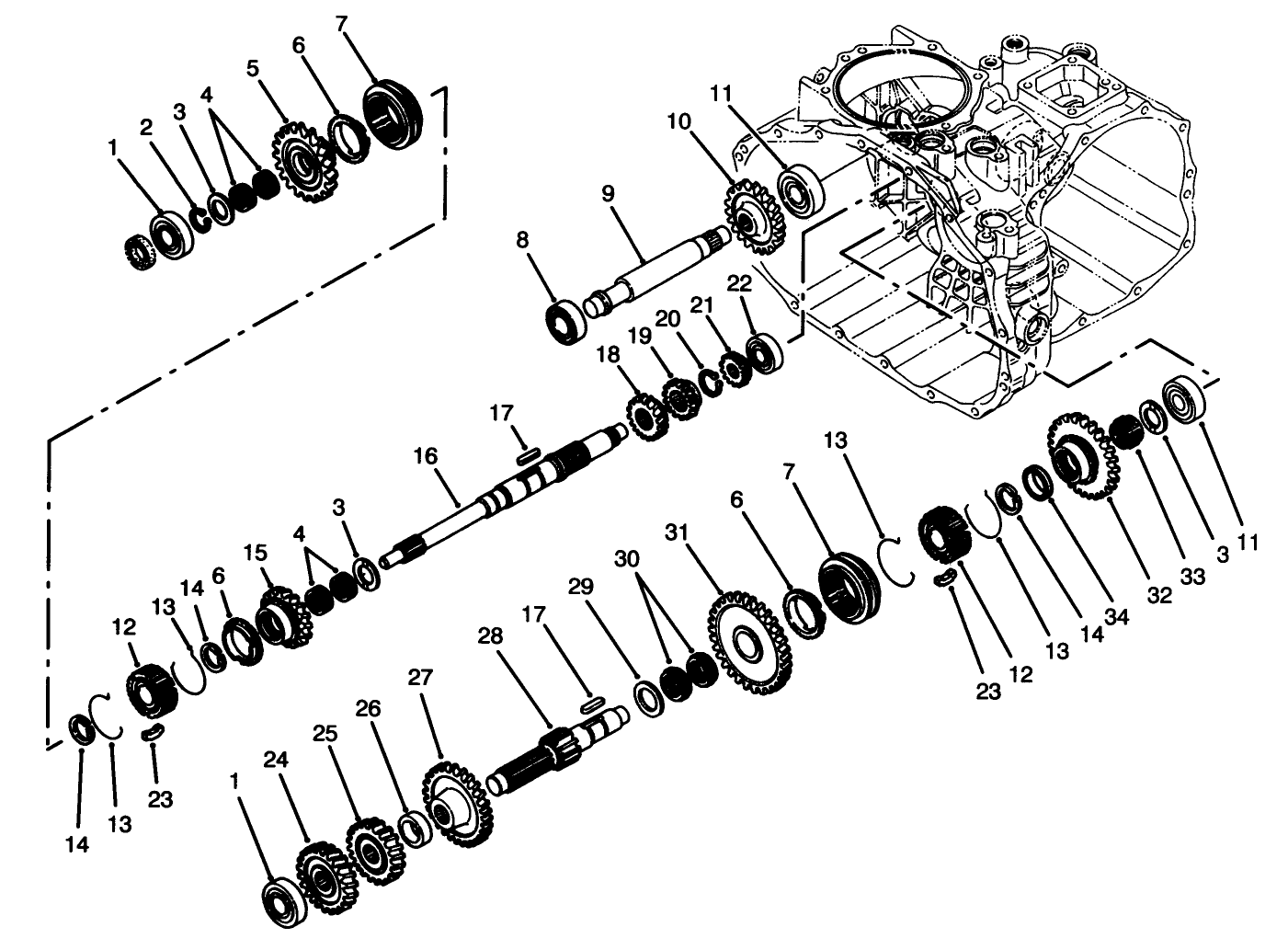 Transaxle Gear Shafts Assembly