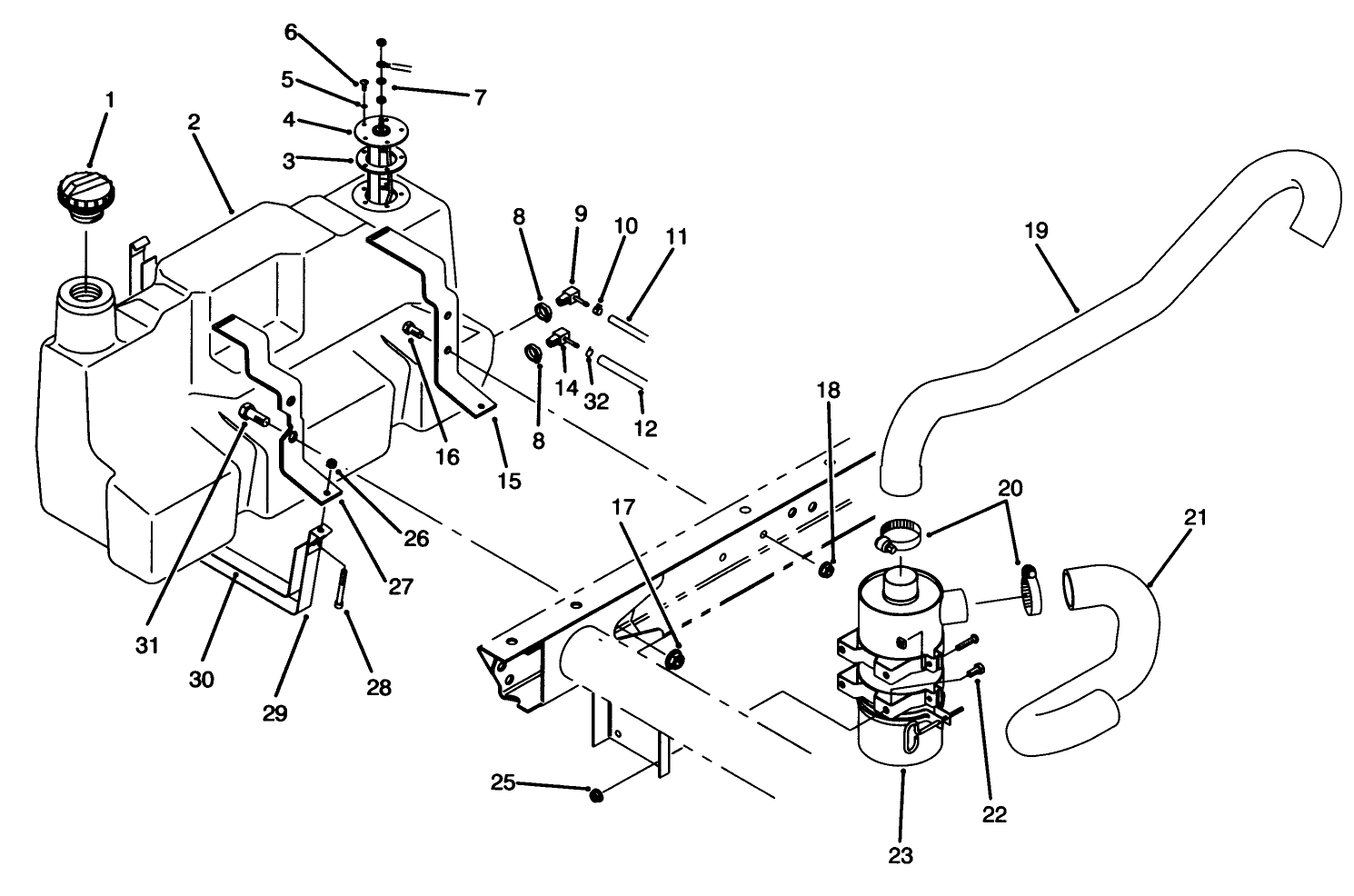 Fuel Tank & Air Cleaner Assembly
