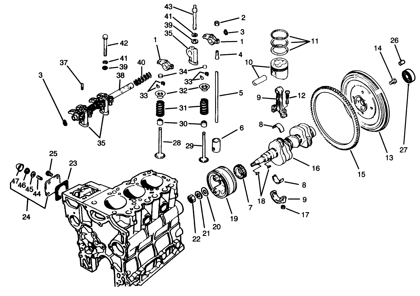 Valves And Crankshaft Assembly