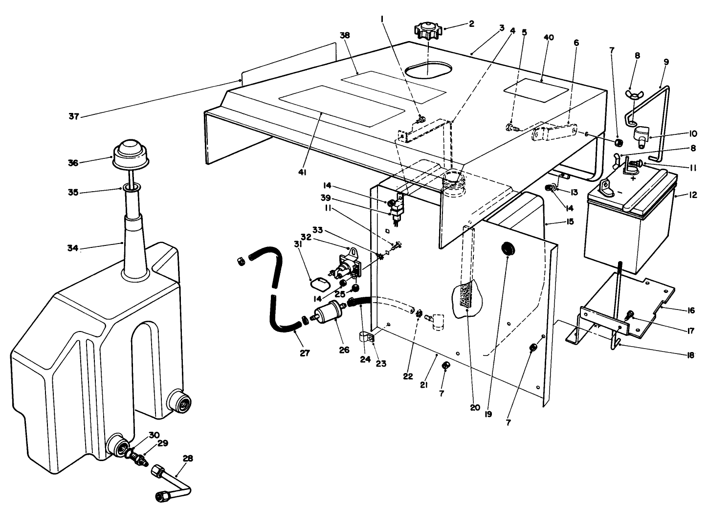 Hood, Fuel Tank & Hydraulic Reservoir Assembly